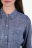 Nili Lotan Blue Cotton Button Up Size S