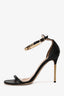 Valentino Black/Gold Leather Embellished Stiletto Heels Size 40.5