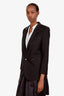 Saint Laurent Black Wool Jacket with Leather Collar Size 38