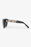 Pre-Loved Chanel™ Black Frame 5215-Q Interlocking CC Leather/Chainlink Sunglasses
