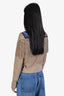 Diesel Vintage Beige Suede Fringe Beaded Jacket Size S