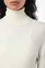 Bottega Veneta 2019 Cream Ribbed Knit Long Sleeve Turtleneck Top Size 42