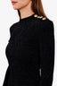 Balmain Black Metallic Shoulder Pad Mini Dress Size 34