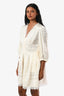 Self-Portrait Cream Pointelle Lace Mini Dress Size 4