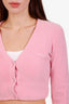 Alexander Wang Pink Cotton Cropped Cardigan Size S