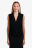 Rag & Bone Black Satin Trimmed Sleeveless Top Size M