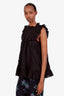 Zimmermann Black Cotton Embroidered Eyelet Blouse Size 3