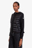 Moncler Black Cotton Knit Sleeve Down Jacket Size XS