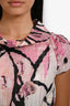 Pre-loved Chanel™ Pink/Black Silk Abstract Floral Printed Blouse Size 40
