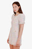 LoveShackFancy Pink Pastel Hermosa Tweed Zipper Mini Dress Size 00