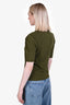 Frame Green Cotton Pleated Panel Tee Size XS
