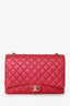 Pre-loved Chanel™ 2014 Iridescent Red Quilted Caviar Leather Maxi Double Flap Bag SHW