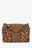 Jimmy Choo Leopard Print Pony Hair and Leather 'Lockett' Shoulder Bag