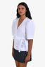 Ganni White Puff Sleeves Belted Top Estimated Size S