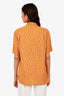 Saint Laurent Yellow Floral-Print Short Sleeve Shirt Size 38