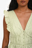 Self-Portrait Pistachio Green Cotton Tiered Dress Size 4