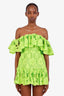 Self-Portrait Green Lace Off-Shoulder Mini Dress Size 2