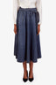 Christian Dior Blue Denim Pleated Mini Skirt with Belted Rope Size 6