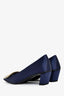 Roger Vivier Navy Satin 'Belle Vivier' Heels Size 37.5