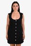 Frame Black Denim Buttoned Mini Dress Size 8