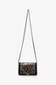 Pre-loved Chanel™ 2018-19 Black/Brown Python Leather Boy Wallet On Chain