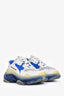 Balenciaga White/Blue Mesh Triple S Sneakers Size 36