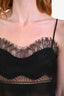 Haelo Black Silk Blend Sheer Lace Detail 'Collage' Mini Slip Dress Size S
