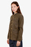 L'Agence Green Gold Buttons Utility Jacket Size M