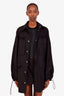 The Attico Black Nylon Cotton Cinched Button Up Jacket + Skirt Set Size S