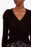 Veronica Beard Black Linen V Neck Sweater Size S