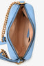 Gucci Light Blue Leather Chevron Quilted Mini GG Marmont Crossbody Bag