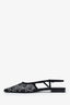 Gucci Black Mesh Crystal Embellished GG Slingback Flats Size 37