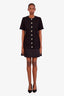 Rebecca Vallance Black Tweed Short Sleeve Mini Dress Size 12