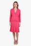 St. John Pink Knit Midi Skirt + Blazer Set Size 6