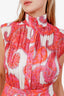 Zimmermann Pink Patterned Cotton Sleeveless Maxi Dress Size 0