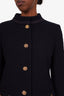 Gucci Navy Wool Tweed Horsebit Jacket Size 40