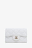 Pre-loved Chanel™ White Caviar Leather Quilted Flap Card Holder Wallet
