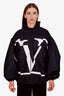 Valentino Black Deconstructed VLogo Bat Sleeves Jacket Size 40