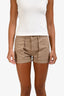 Frame Taupe Cotton Chino Mini Shorts Size 25