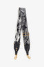 Christian Dior Black/White Plan de Paris Embroidered Guitar Strap