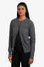 Miu Miu 2024 Grey Cashmere Logo Cardigan Size 38