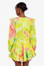 Hemant & Nandita Yellow/Green Ruffled 'Anaya' Mini Dress Size XS