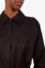 Hermès Black Cotton 'Chemise' Belted Mid Sleeve Midi Dress Size 38