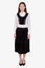 Celine Black Silk Triomphe Pleated Skirt Size 38