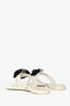Pre-loved Chanel™ Beige Jelly Camellia Flower Thong Sandals Size 38