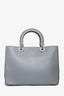 Christian Dior Grey/Pink Leather Medium Diorissimo Tote with Pouch