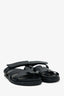 Hermès Black Leather Chypre Sandals Size 38.5