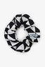 Prada Black/White Silk Triangle-logo Scrunchie