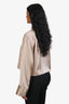 Frame Khaki Tan Silk Buttoned Cropped Shirt Size S