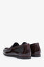 Chloe Burgundy Patent Leather Logo Loafers Size 35.5